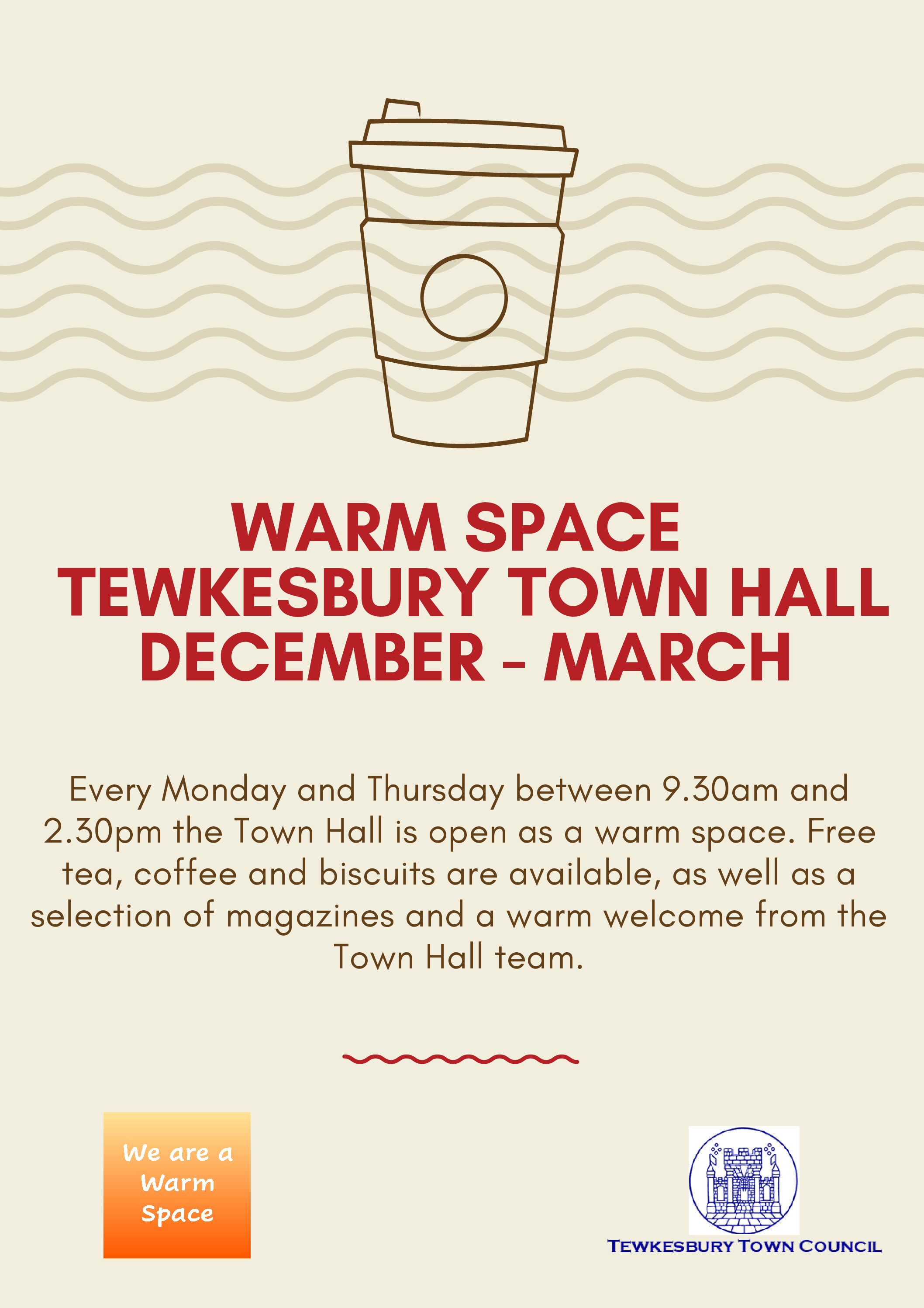 Tewkesbury Town Hall: A Warm Space December – March